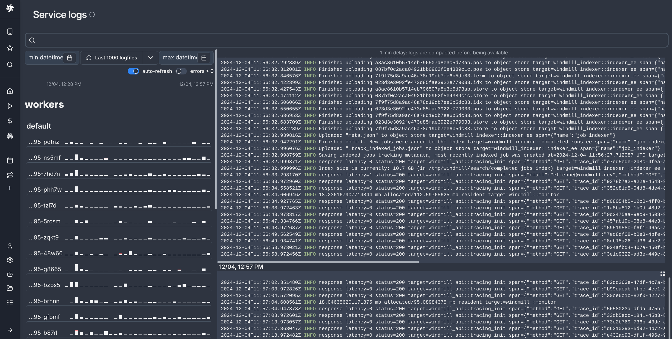 Service logs Service logs